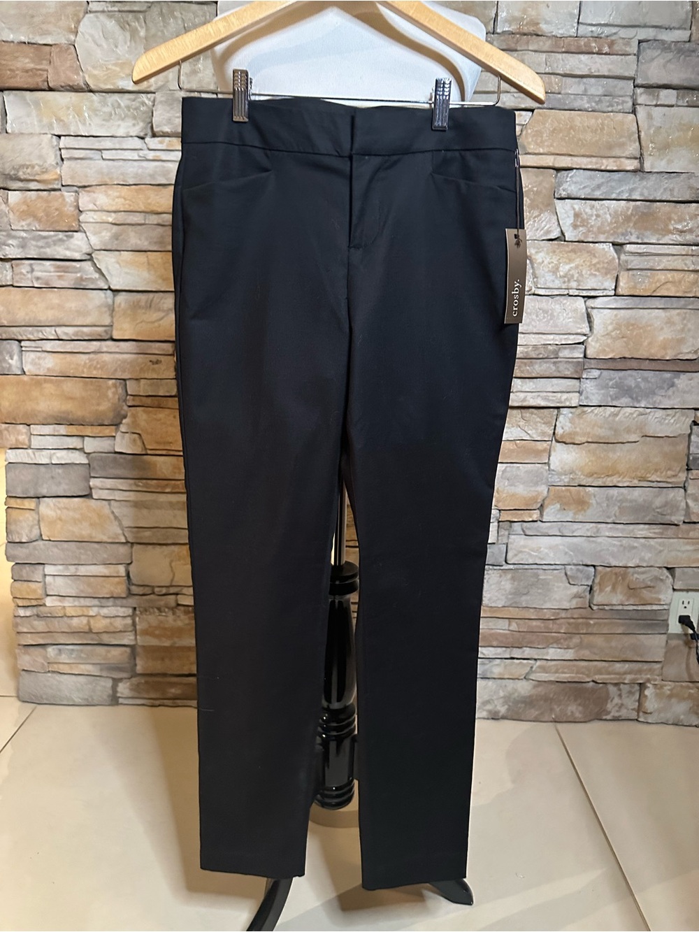 Crosby Black Tapered Leg Pants